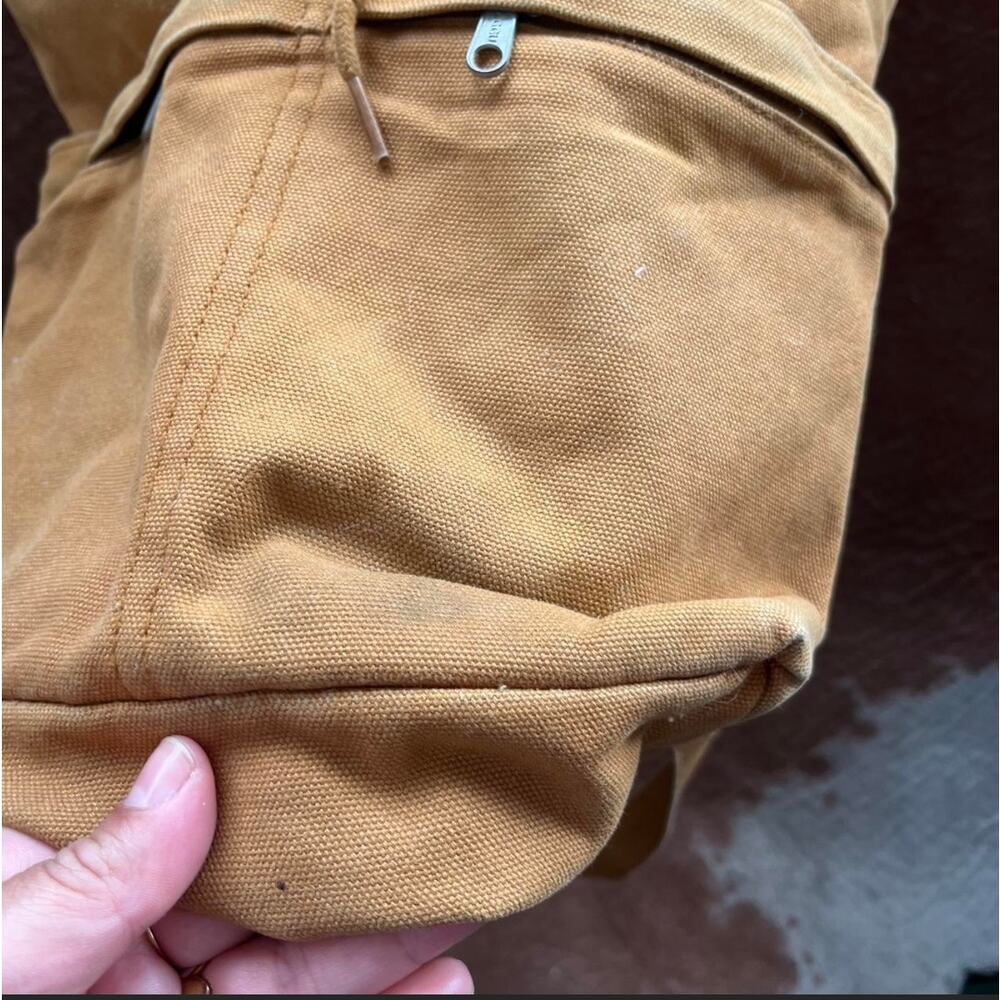 Baggu Cotton Canvas Drawstring Backpack Rucksack in Chestnut Minimalist Preppy - Picture 4 of 7